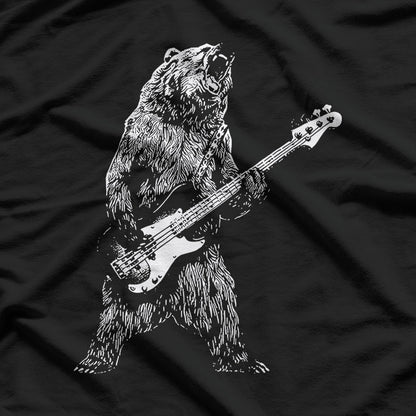 Bear Rocking The Bass Guitar For Music Lovers T-Shirt