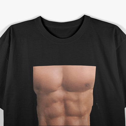 Six Pack Abs Funny Men’s Chest Illusion Design T-Shirt