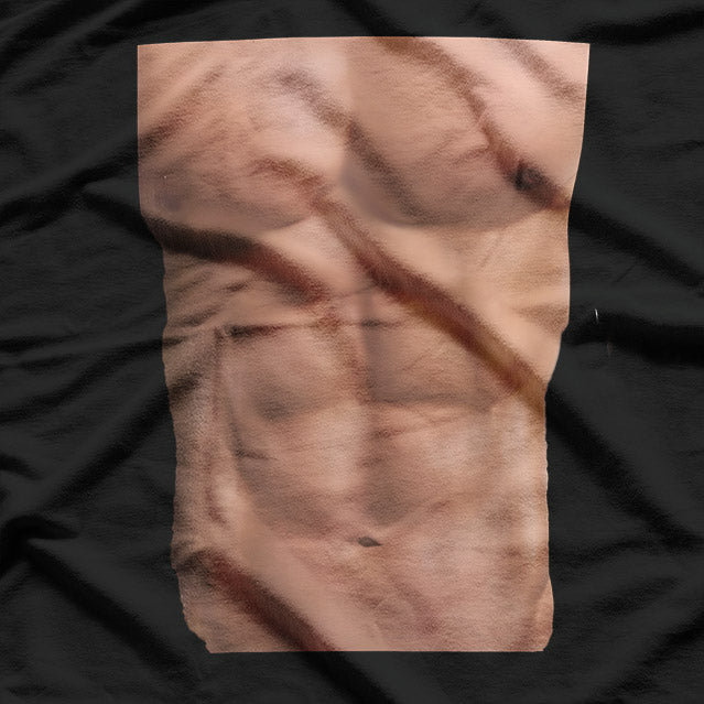 Six Pack Abs Funny Men’s Chest Illusion Design T-Shirt