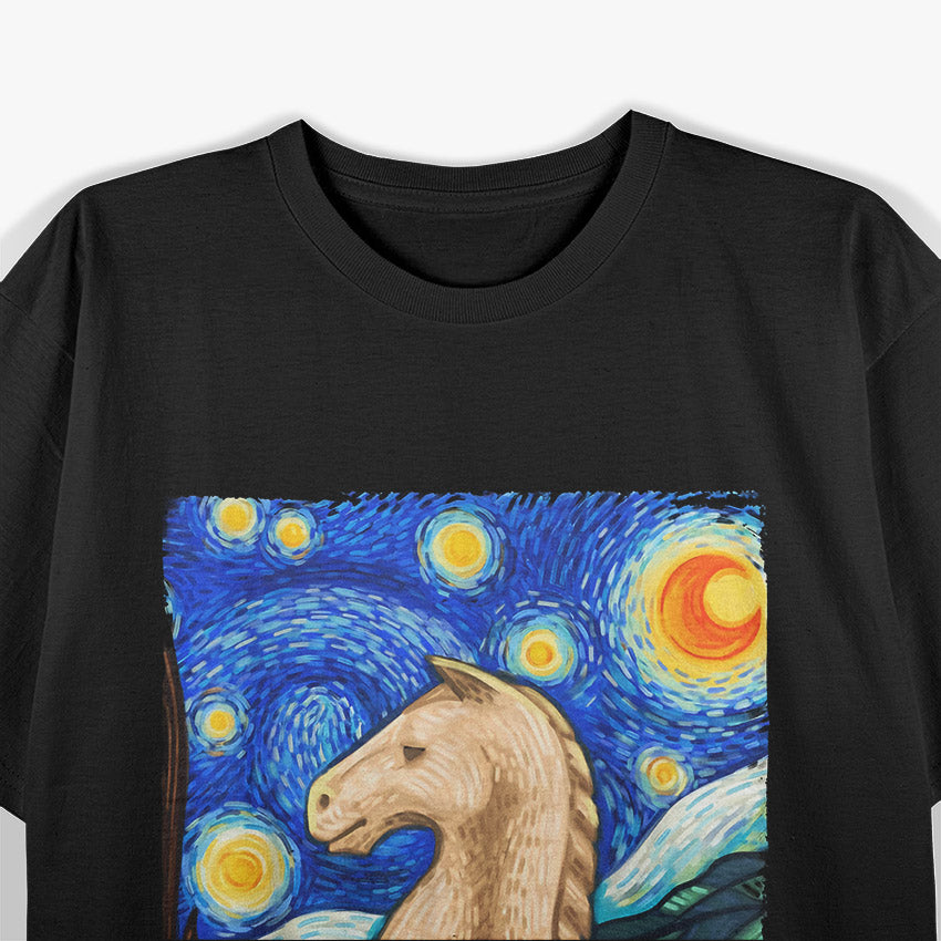 Starry Knight Funny Chess Design T-Shirt