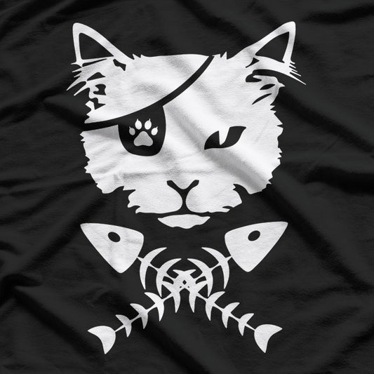 Cute Pirate Cat Fun Adventure-Themed Pet Lover Design T-Shirt