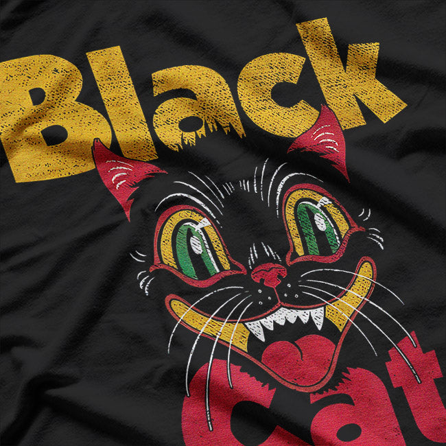 Vintage Retro Black Cat Retro Fireworks T-Shirt