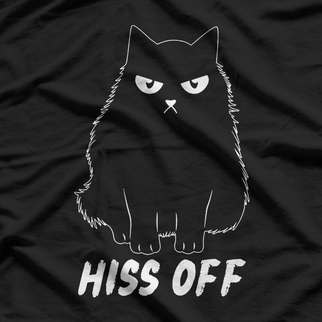 Hiss Off Cat Doodle with a Playful Attitude T-Shirt