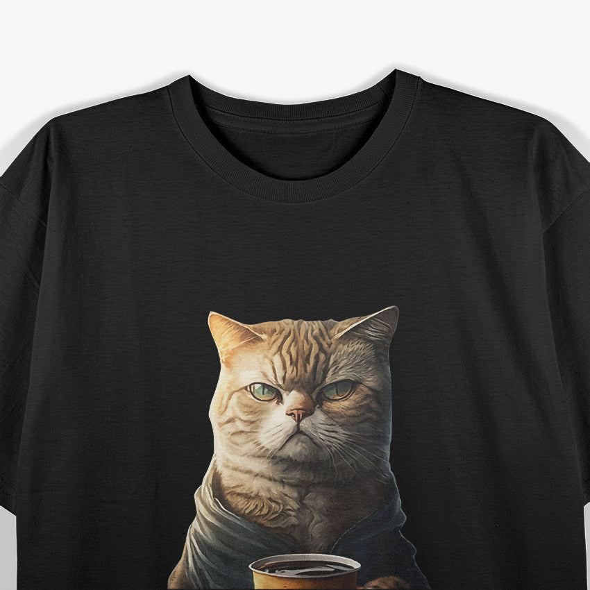 Not A Morning Person Cat Coffee Lover Funny Humor T-Shirt