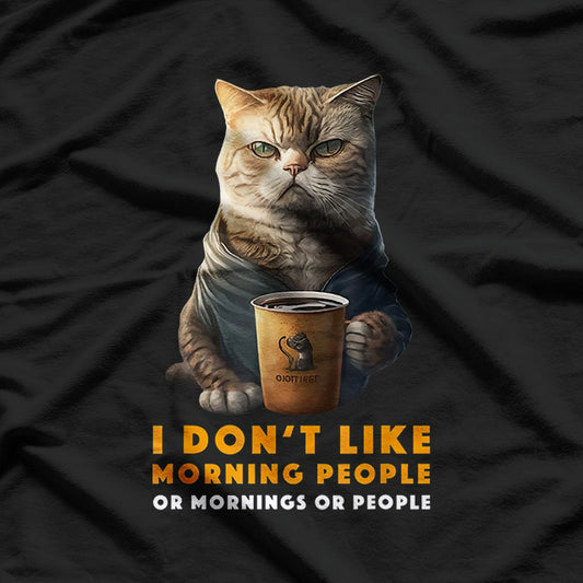 Not A Morning Person Cat Coffee Lover Funny Humor T-Shirt