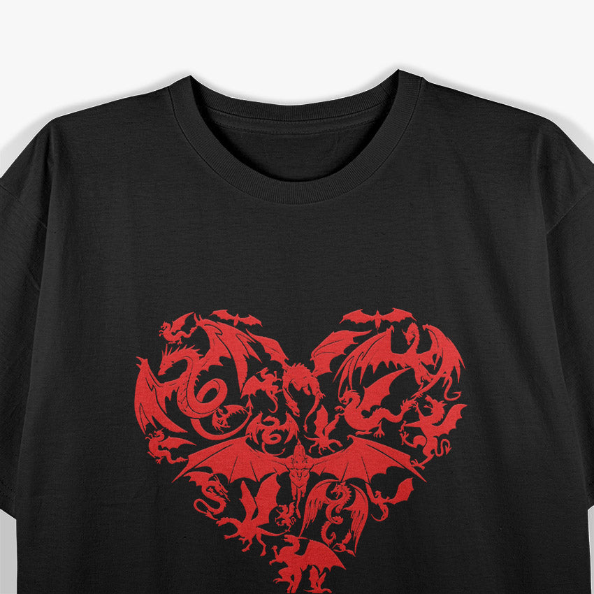 Funny Dragon Heart Valentine’s Day Animal Lover Dragon T-Shirt