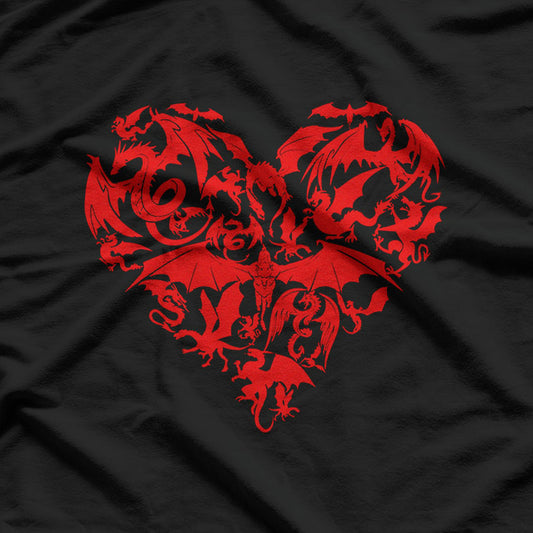 Funny Dragon Heart Valentine’s Day Animal Lover Dragon T-Shirt