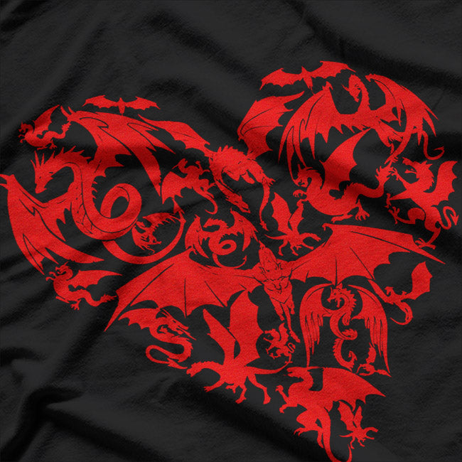 Funny Dragon Heart Valentine’s Day Animal Lover Dragon T-Shirt