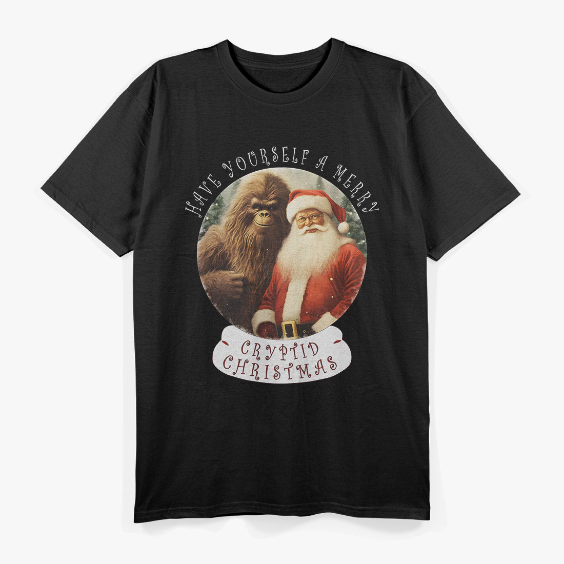 Merry Cryptid Christmas Quirky Holiday Sasquatch Design T-Shirt