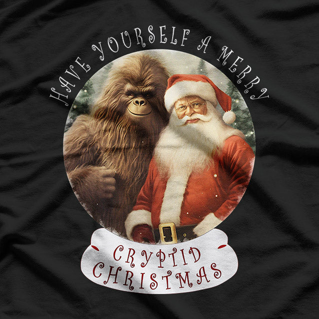 Merry Cryptid Christmas Quirky Holiday Sasquatch Design T-Shirt