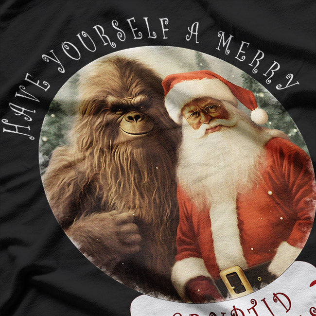 Merry Cryptid Christmas Quirky Holiday Sasquatch Design T-Shirt