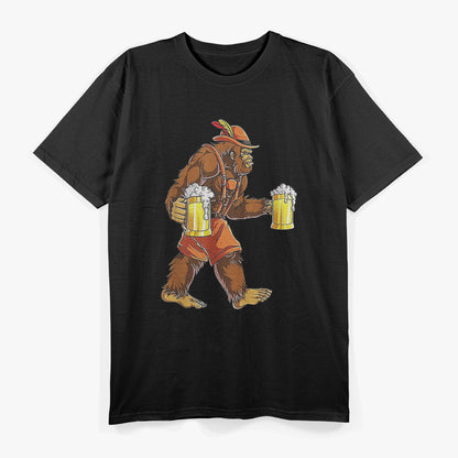 Bigfoot Lederhosen Oktoberfest Beer Fun Celebration T-Shirt