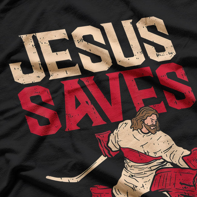 Jesus Saves Ice Hockey Goalie Christian T-Shirt