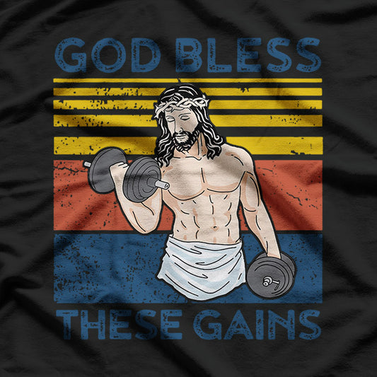 Funny Jesus Gym Religious Humor Fitness Enthusiast T-Shirt