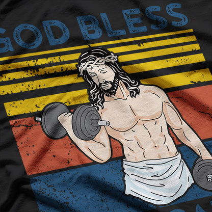 Funny Jesus Gym Religious Humor Fitness Enthusiast T-Shirt