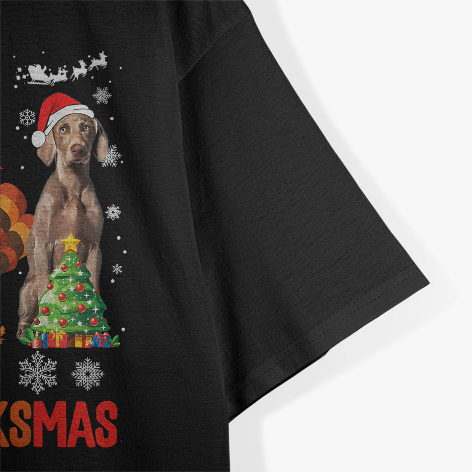 Weimaraner Happy Hallothanksmas Fun Holiday Pet Lover T-Shirt