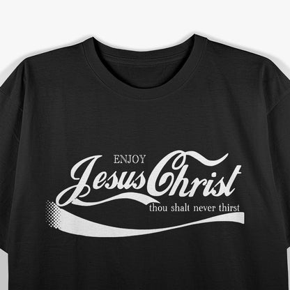 Enjoy Jesus Christ - Coca-Cola Logo Parody T-Shirt