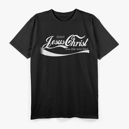 Enjoy Jesus Christ - Coca-Cola Logo Parody T-Shirt