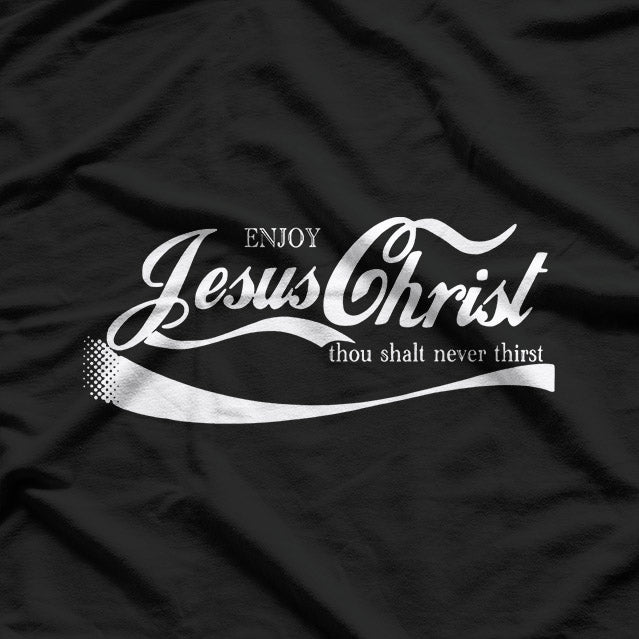 Enjoy Jesus Christ - Coca-Cola Logo Parody T-Shirt