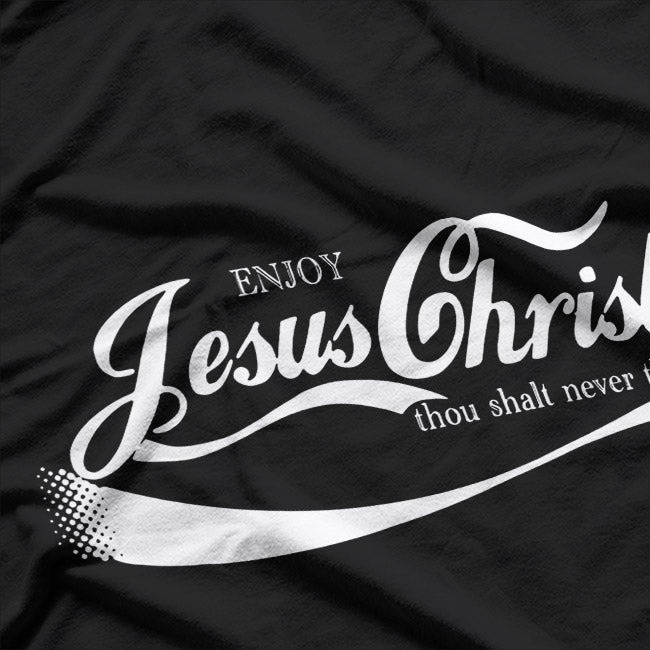 Enjoy Jesus Christ - Coca-Cola Logo Parody T-Shirt