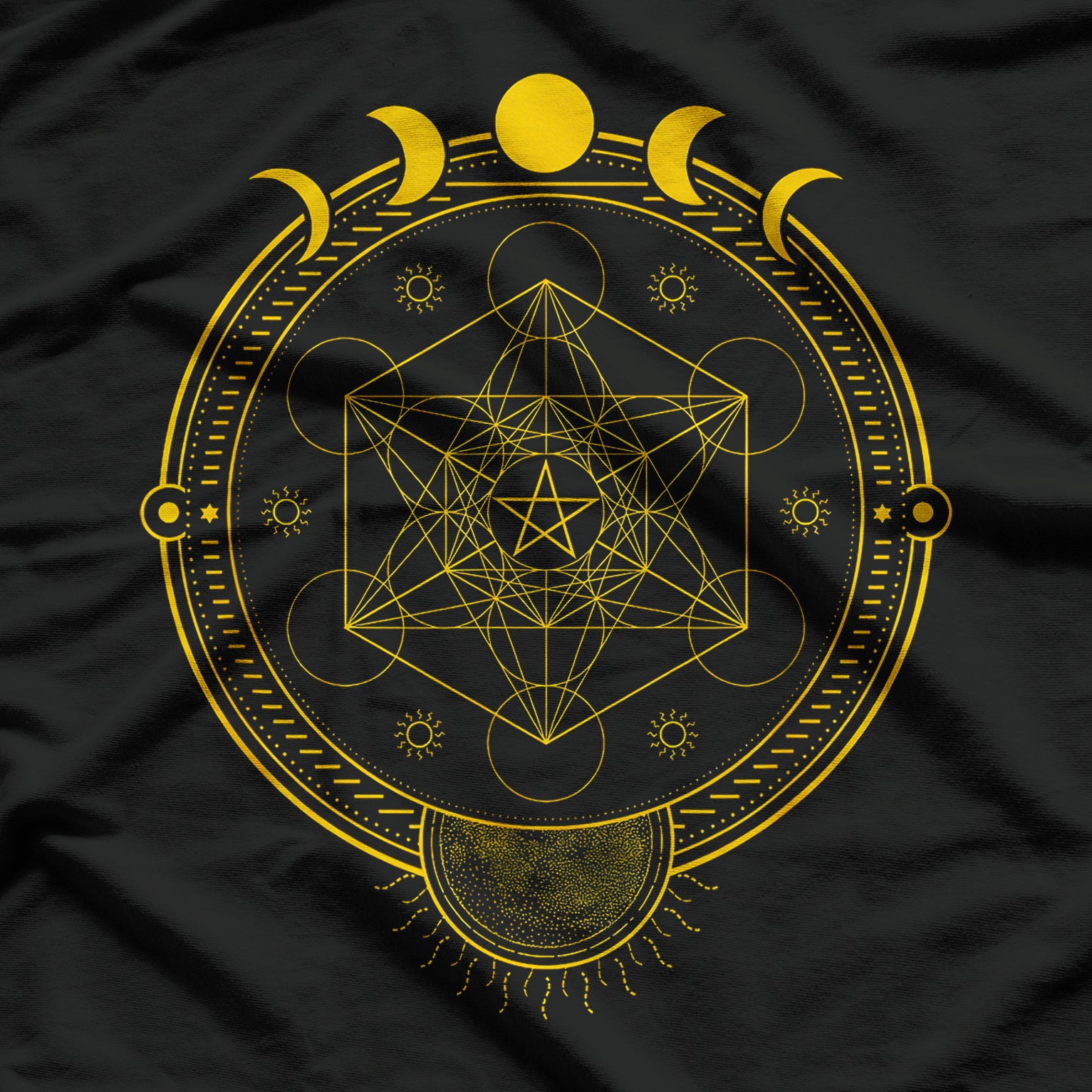 Sacred Geometry and Metatron's Cube Celestial Harmony T-Shirt