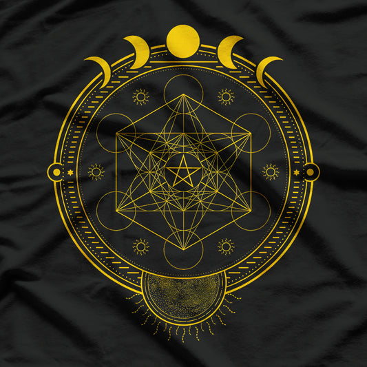 Sacred Geometry and Metatron's Cube Celestial Harmony T-Shirt