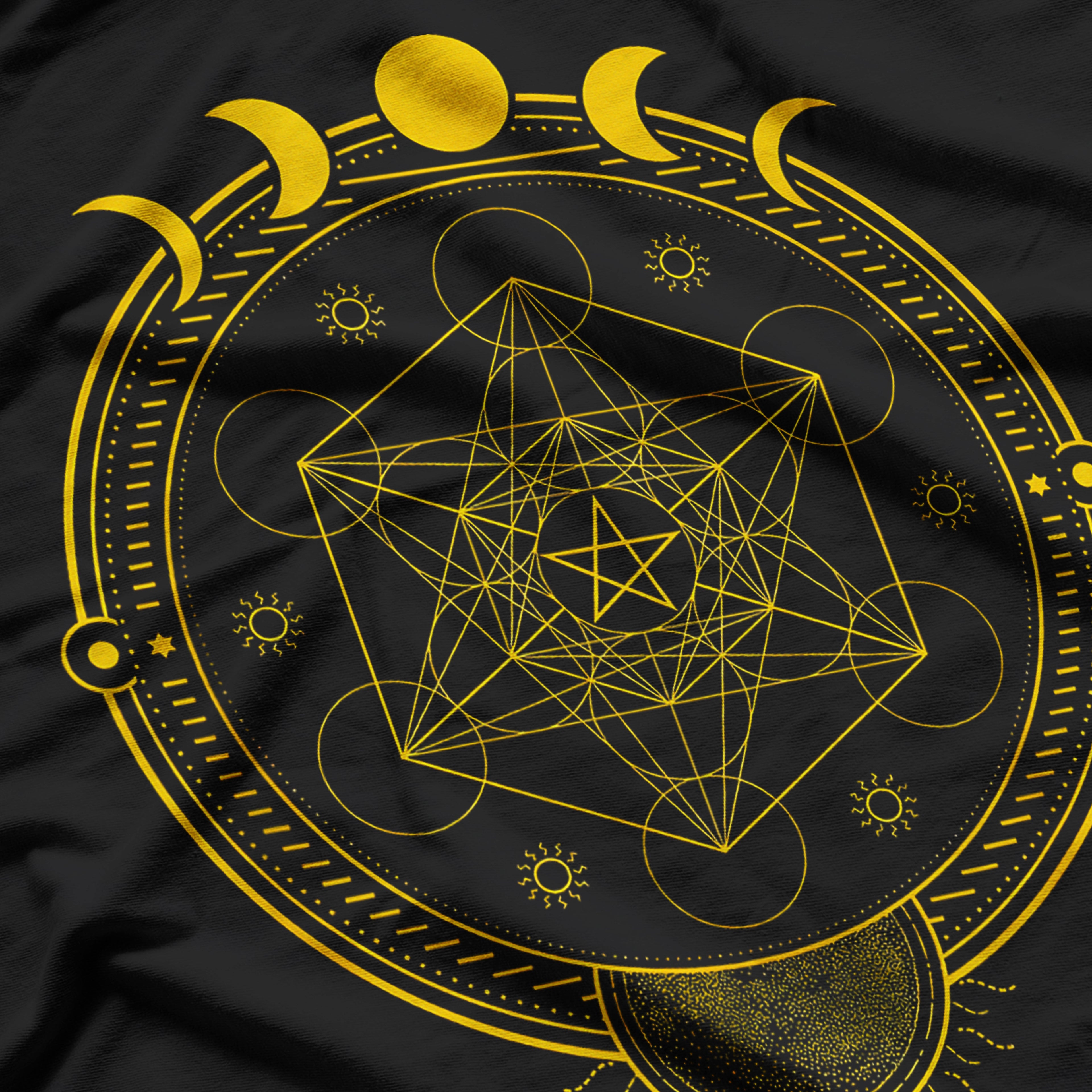 Sacred Geometry and Metatron's Cube Celestial Harmony T-Shirt