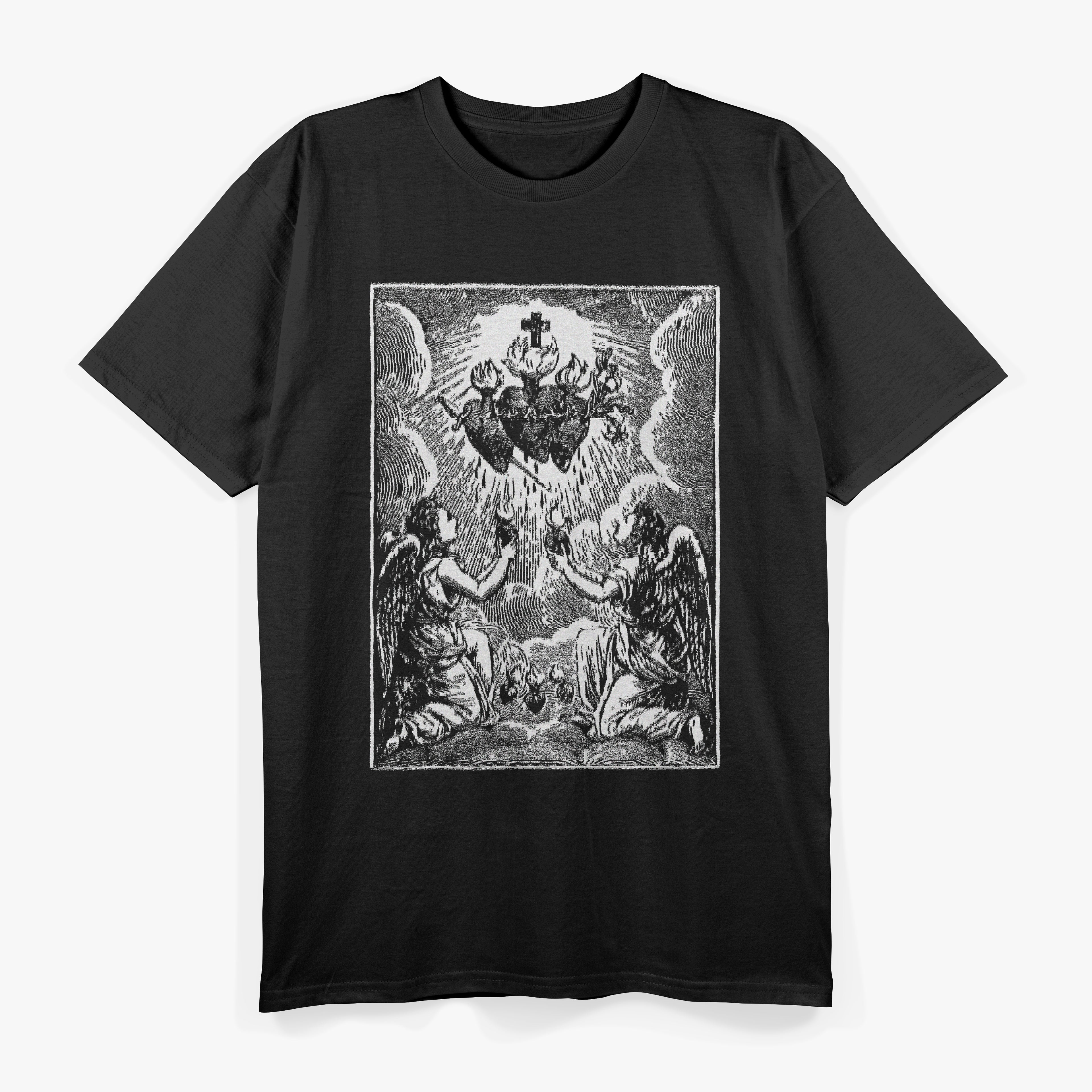 Sacred Hearts Jesus Immaculate Divine Devotion T-Shirt