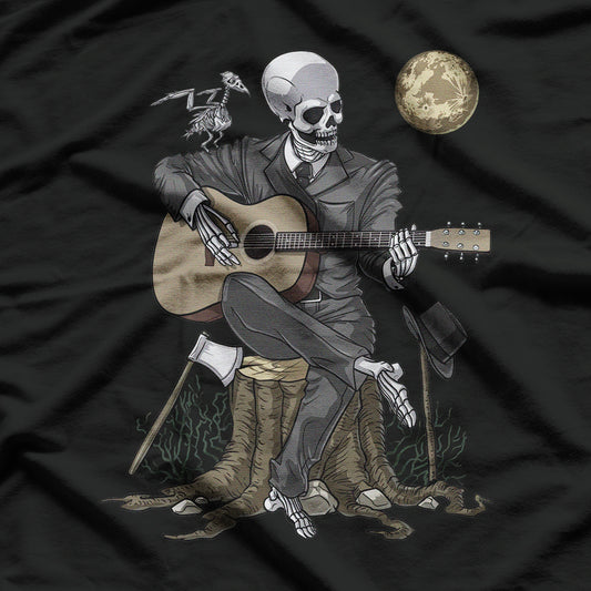 Skeleton Playing Acoustic Guitar T-Shirt