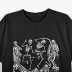 Funny Skeletons Dancing At The Cemetery T-Shirt