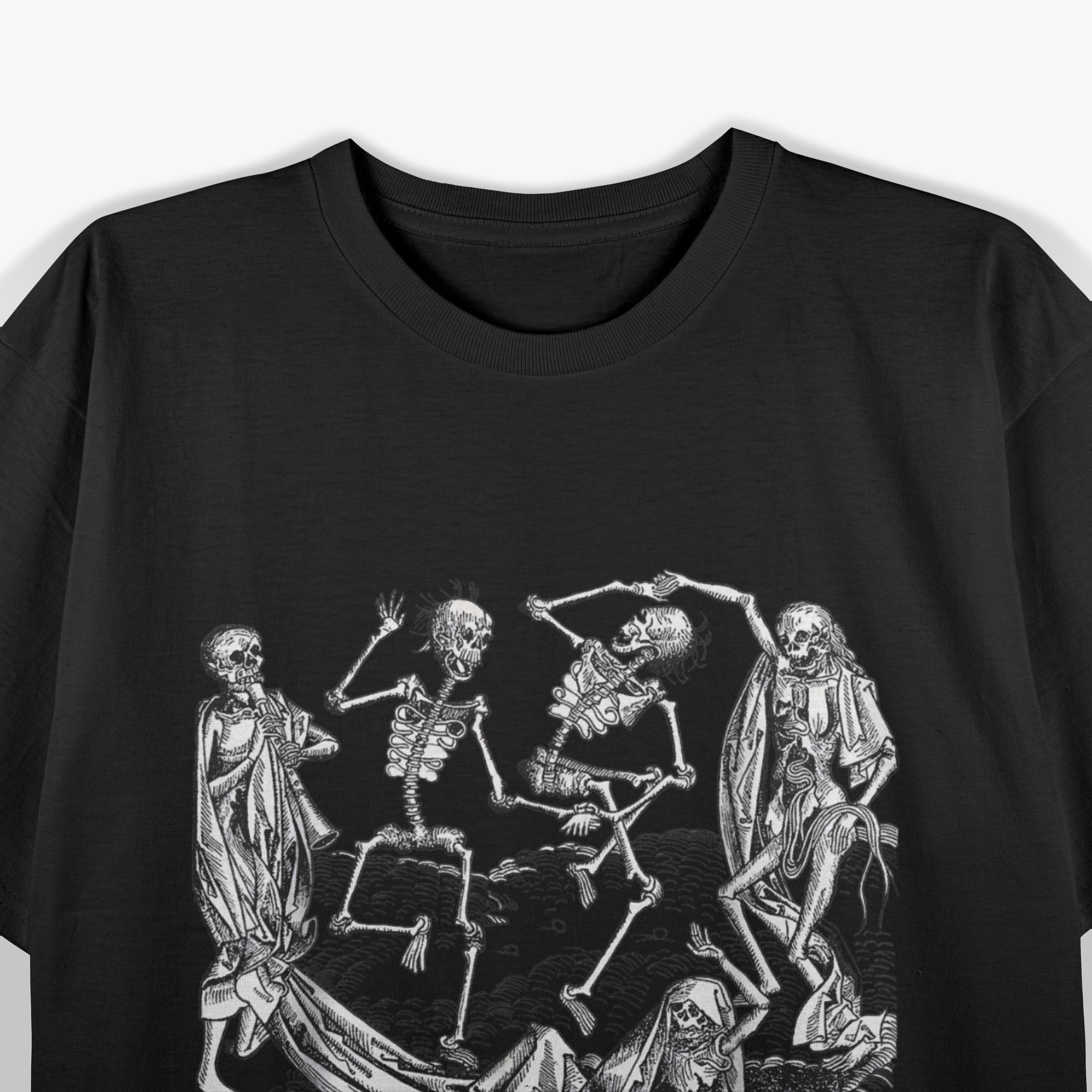 Funny Skeletons Dancing At The Cemetery T-Shirt