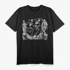 Funny Skeletons Dancing At The Cemetery T-Shirt