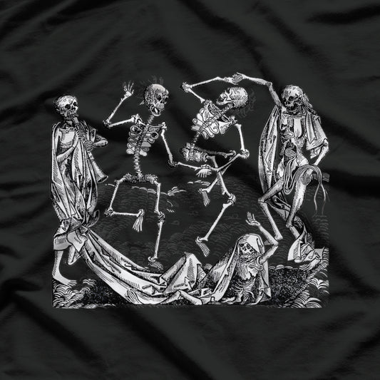 Funny Skeletons Dancing At The Cemetery T-Shirt