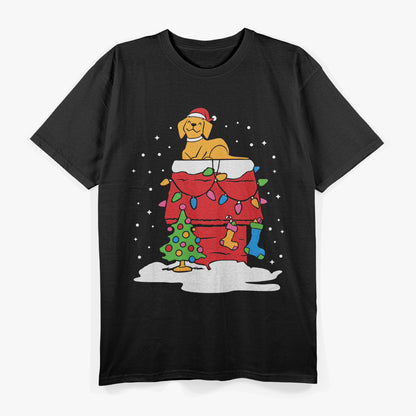 Golden Retriever in Christmas Lights Holiday T-Shirt