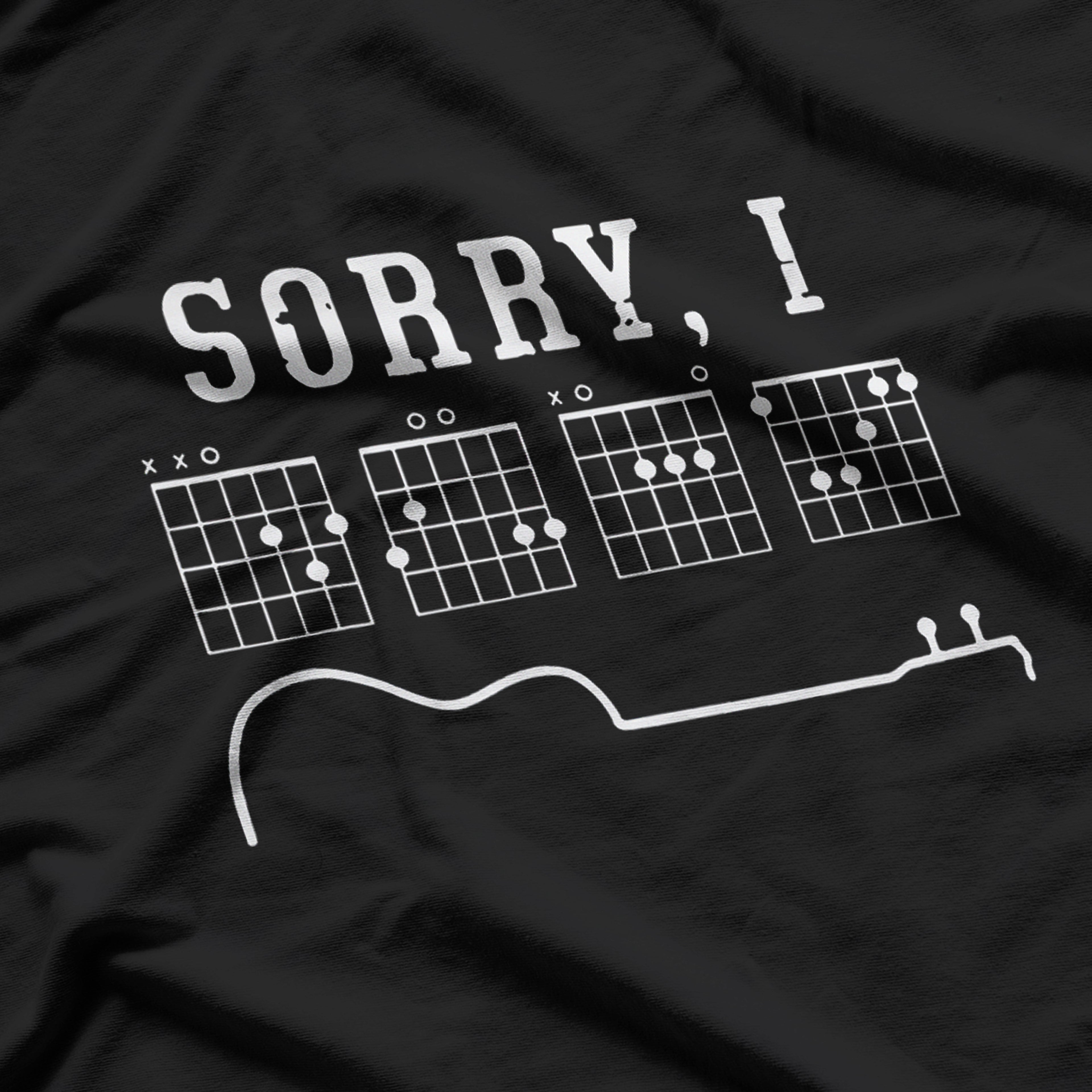 Sorry I-DGAF Funny Hidden Message Guitar Chords For Guitar Lover T-Shirt
