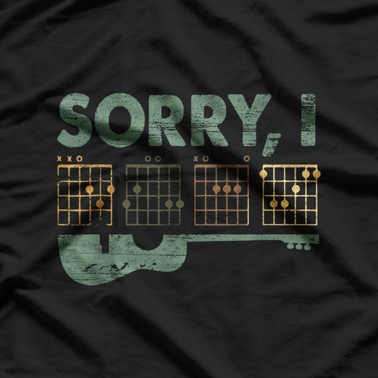 Funny Hidden Message Guitar Chords, Sorry I-DGAF T-Shirt