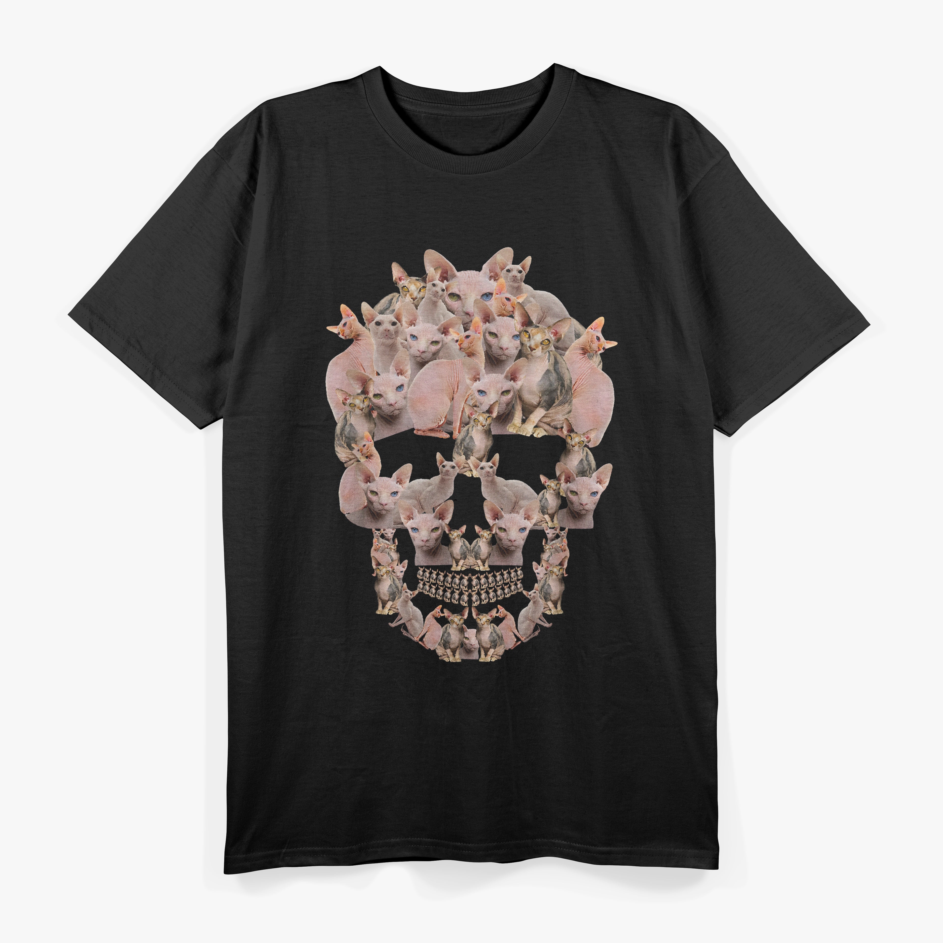Sphynx Cat Graphic Skull T-Shirt