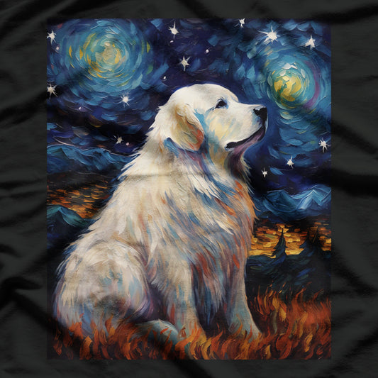 Starry Night Great Pyrenees Dog T-Shirt