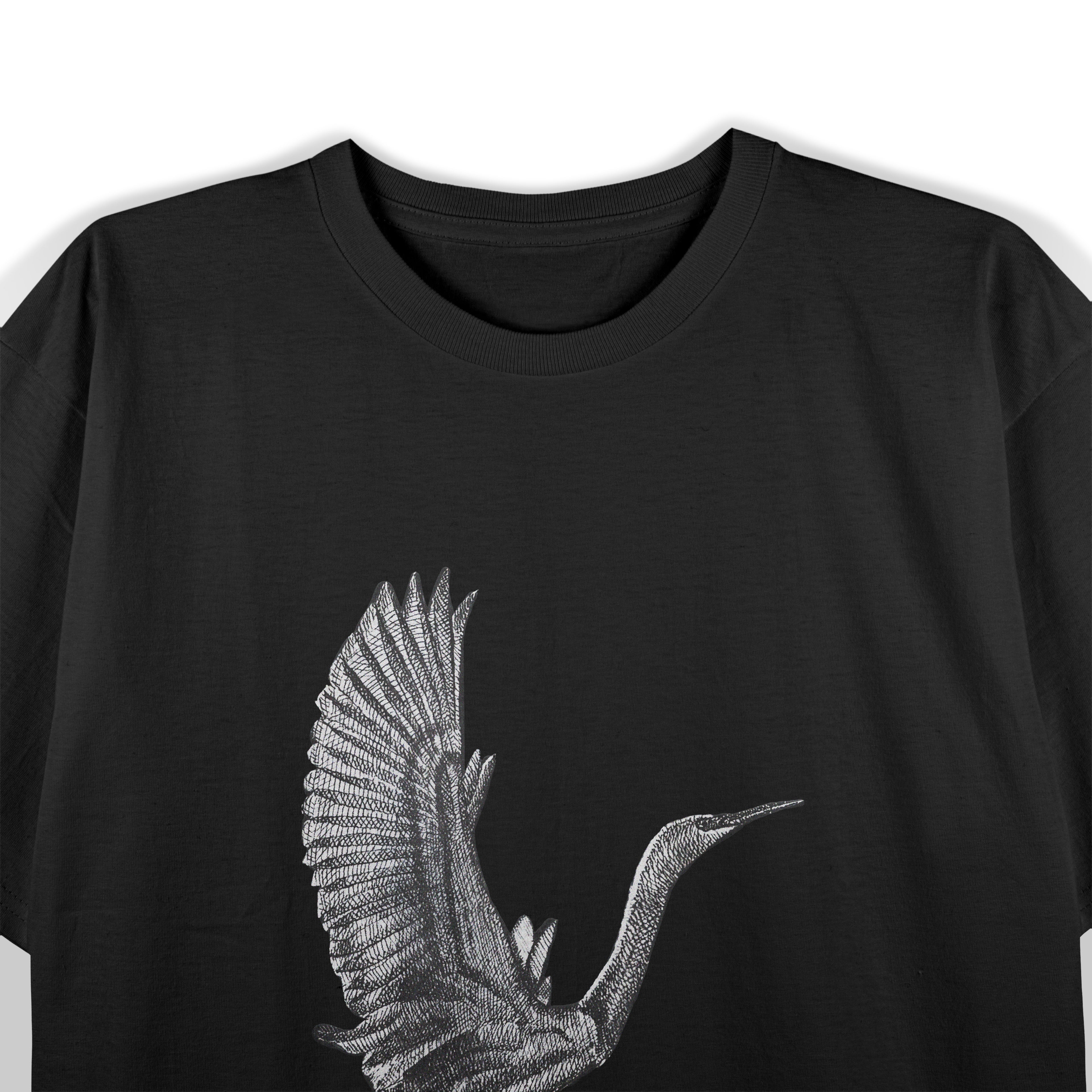 Tai Chi White Flying Crane Qi Gong Illustration T-Shirt