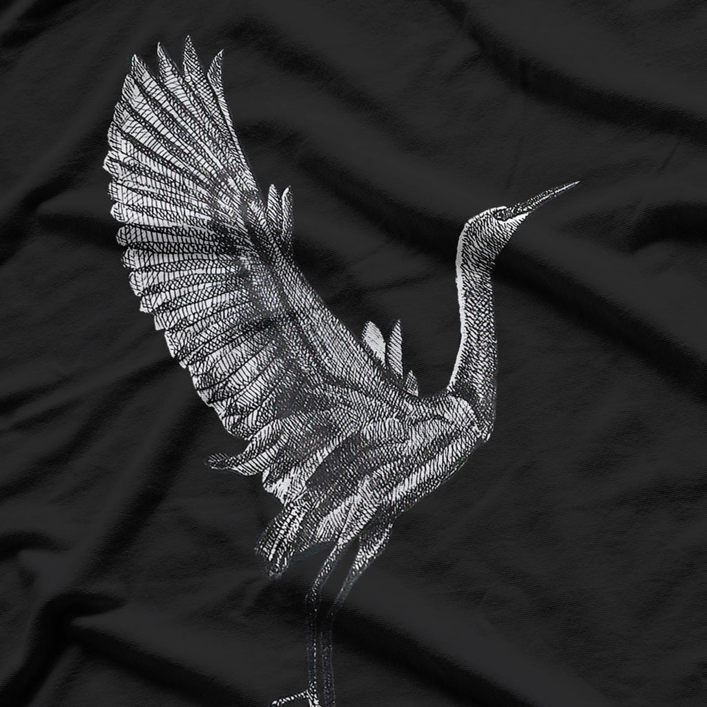 Tai Chi White Flying Crane Qi Gong Illustration T-Shirt