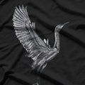 Tai Chi White Flying Crane Qi Gong Illustration T-Shirt