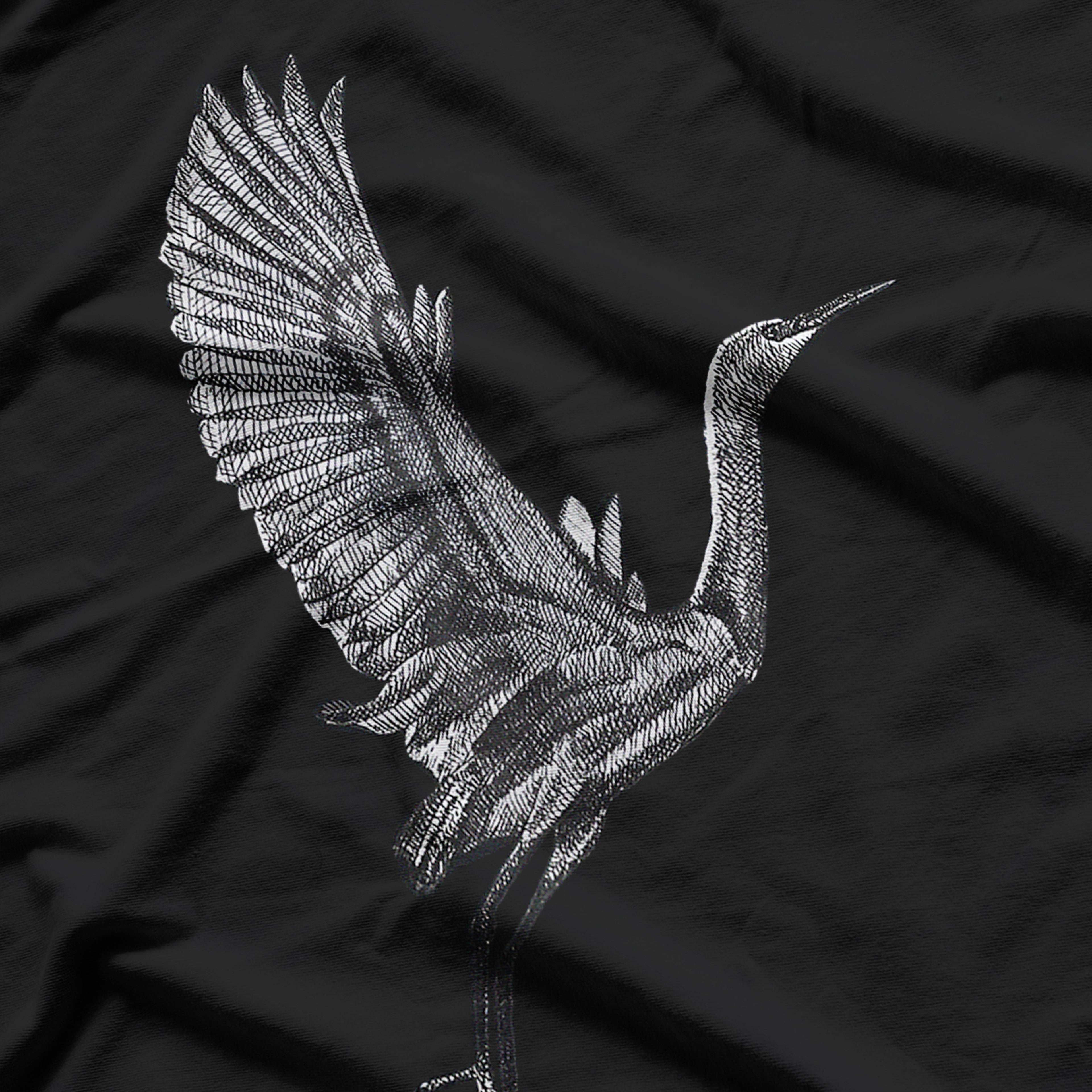 Tai Chi White Flying Crane Qi Gong Illustration T-Shirt