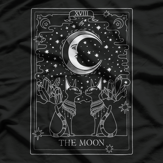 Tarot Card Crescent Moon And Sphynx Cat Lover Occult T-Shirt