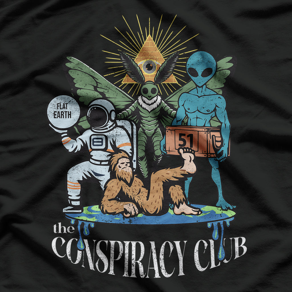 The Conspiracy Club Funny UFO Bigfoot Alien T-Shirt