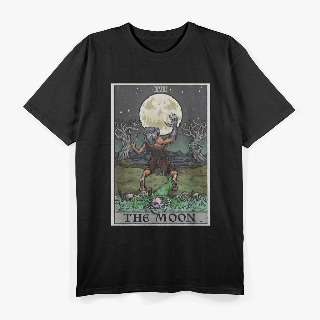 The Moon Tarot Card Halloween Mystery and Intuition T-Shirt