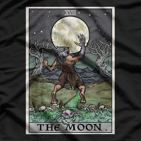 The Moon Tarot Card Halloween Mystery and Intuition T-Shirt