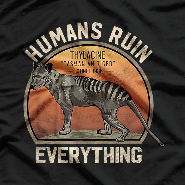 Tasmanian Tiger Thylacine Australian Extinct Animal T-Shirt