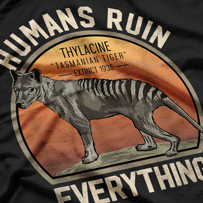 Tasmanian Tiger Thylacine Australian Extinct Animal T-Shirt