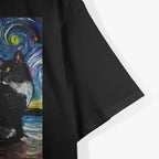 Tuxedo Cat Starry Night Painting Tuxedo Cat Owner T-Shirt
