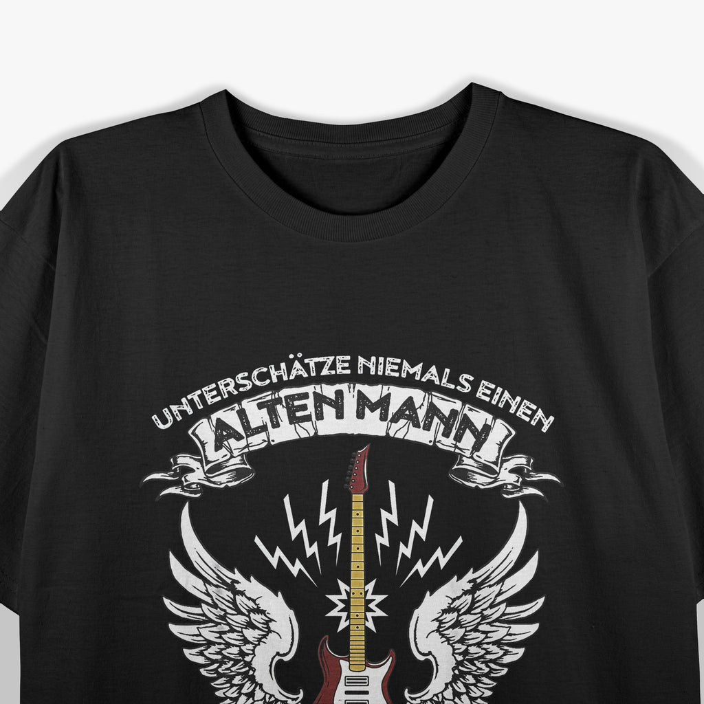 Underestimate Never An Old Man with Guitar T-Shirt